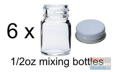 SBM044 SB Models - 1/2oz Empty Glass Mixing Bottles with Cap (Qty 6)