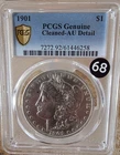 1901 S Morgan Silver Dollar PCGS-Gold Shield AU  Freshly Graded Detail