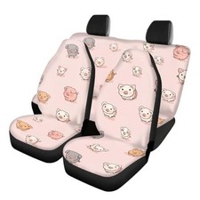 Car Seat Covers for Pig Lovers Women 4 Piece Universal Seat Kawaii Pink Pig