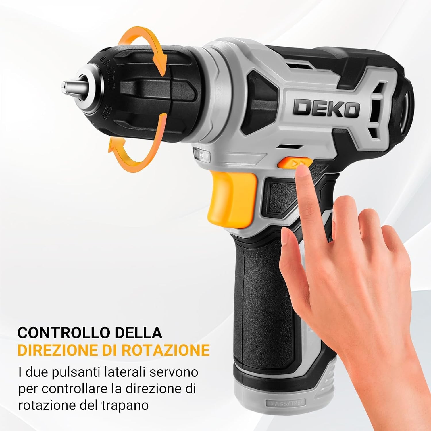 DEKO Cassetta Attrezzi Completa con Trapano Avvitatore Batteria 8V, 126 Pezzi foto 6