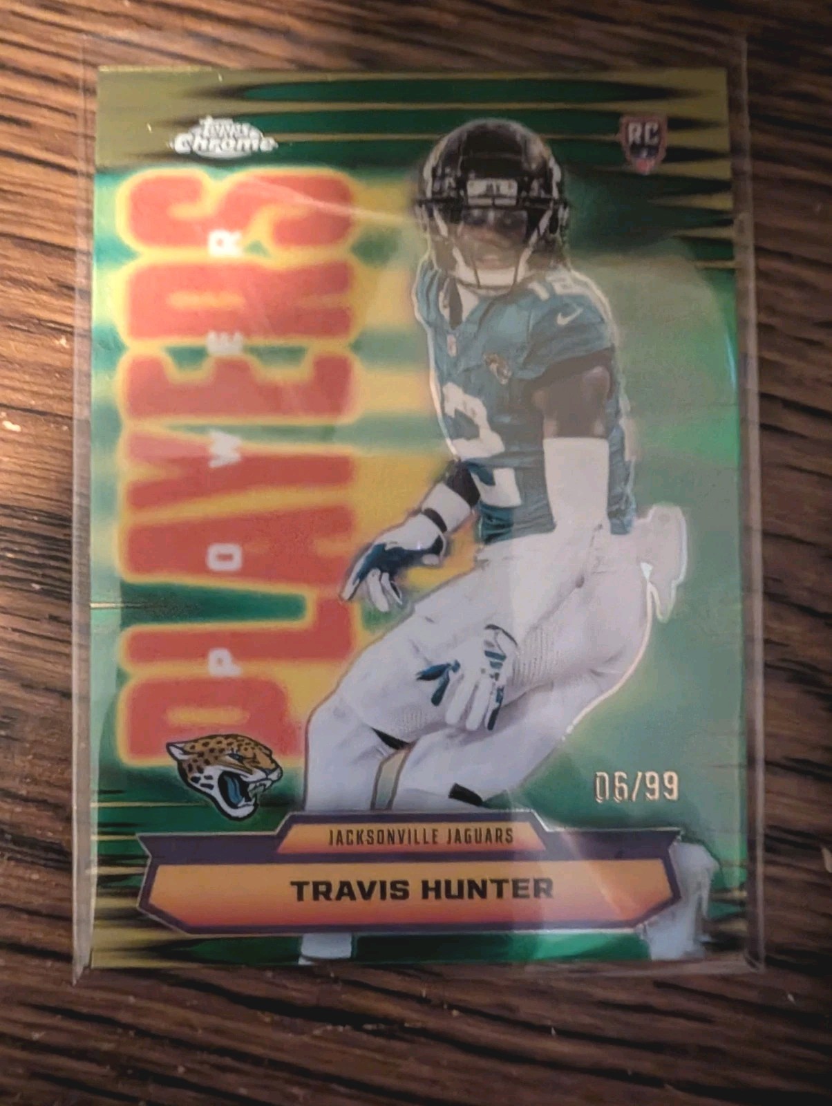 2025 Topps Chrome Travis Hunter /99 Power Players Rc Green Refractor