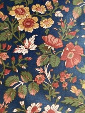 NEW Vintage Navy Multicolor Floral Polished Cotton - 42 X 2 Yds
