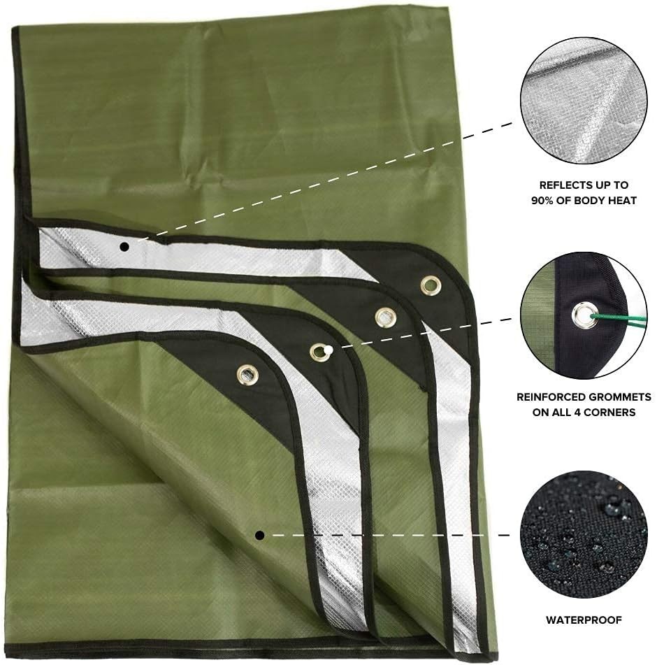 Arcturus Heavy Duty Survival Blanket – Insulated One Size, Olive Green 