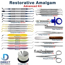 Dental Restorative Amalgam Composite Filling Instruments Dentistry Complete kit