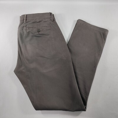 Goodthreads Slim Fit Flat Front Gray Chino Dress Pants Mens Size 33x31