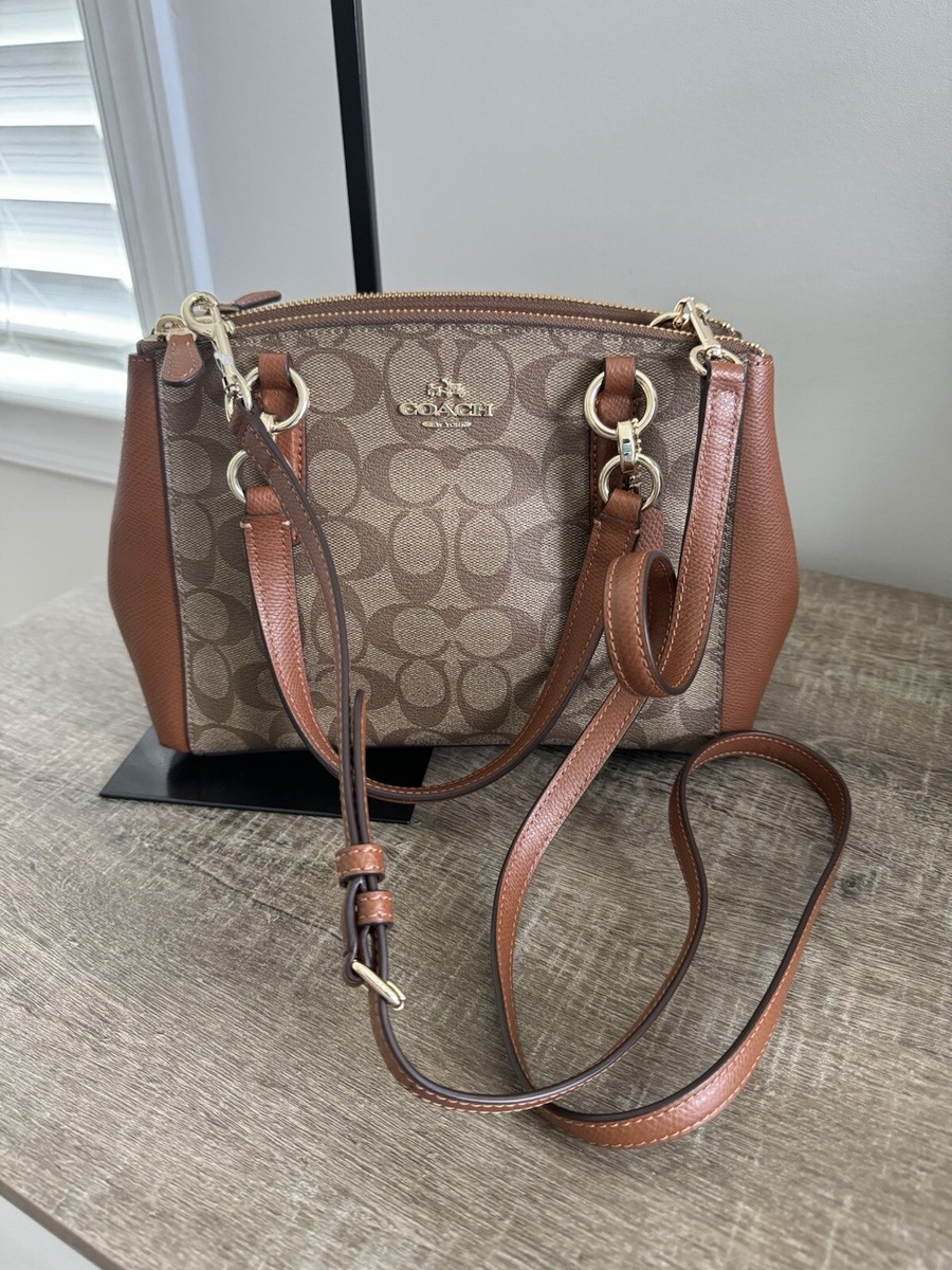 NWT COACH F36718 Mini Christie Carryall bag In Signature Khaki
