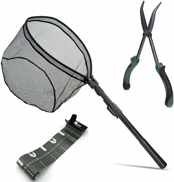 Spinnfischen Set LöSezange MaßBand Aufrollbar Spinnkescher Gummiert Zite Fishing-image