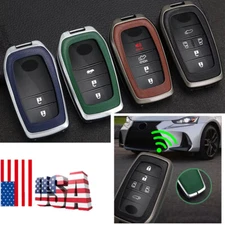 For Toyota Sienna Venza Yaris Corolla Metal Leather Car Key Fob Cover Case HOT