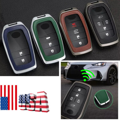 For Toyota Sienna Venza Yaris Corolla Metal Leather Car Key Fob Cover Case HOT