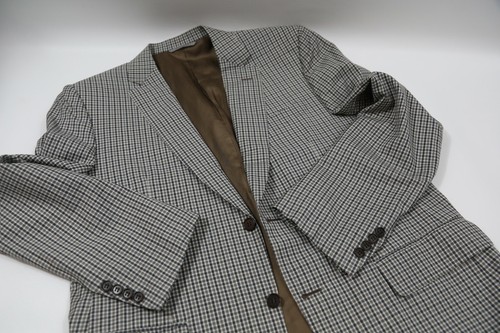 CANALI 14226 100% Wool Check Sports Jacket Size 42 R #335