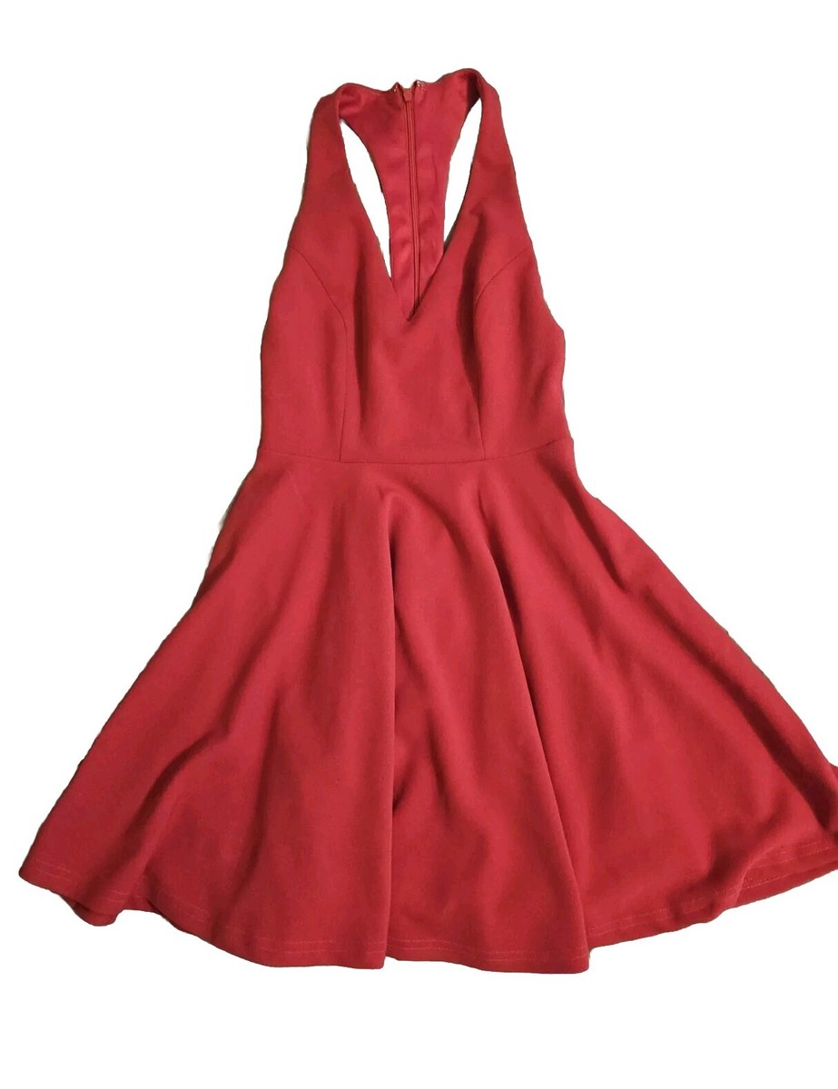 short red skater dress SHORT SKATER DRESS
