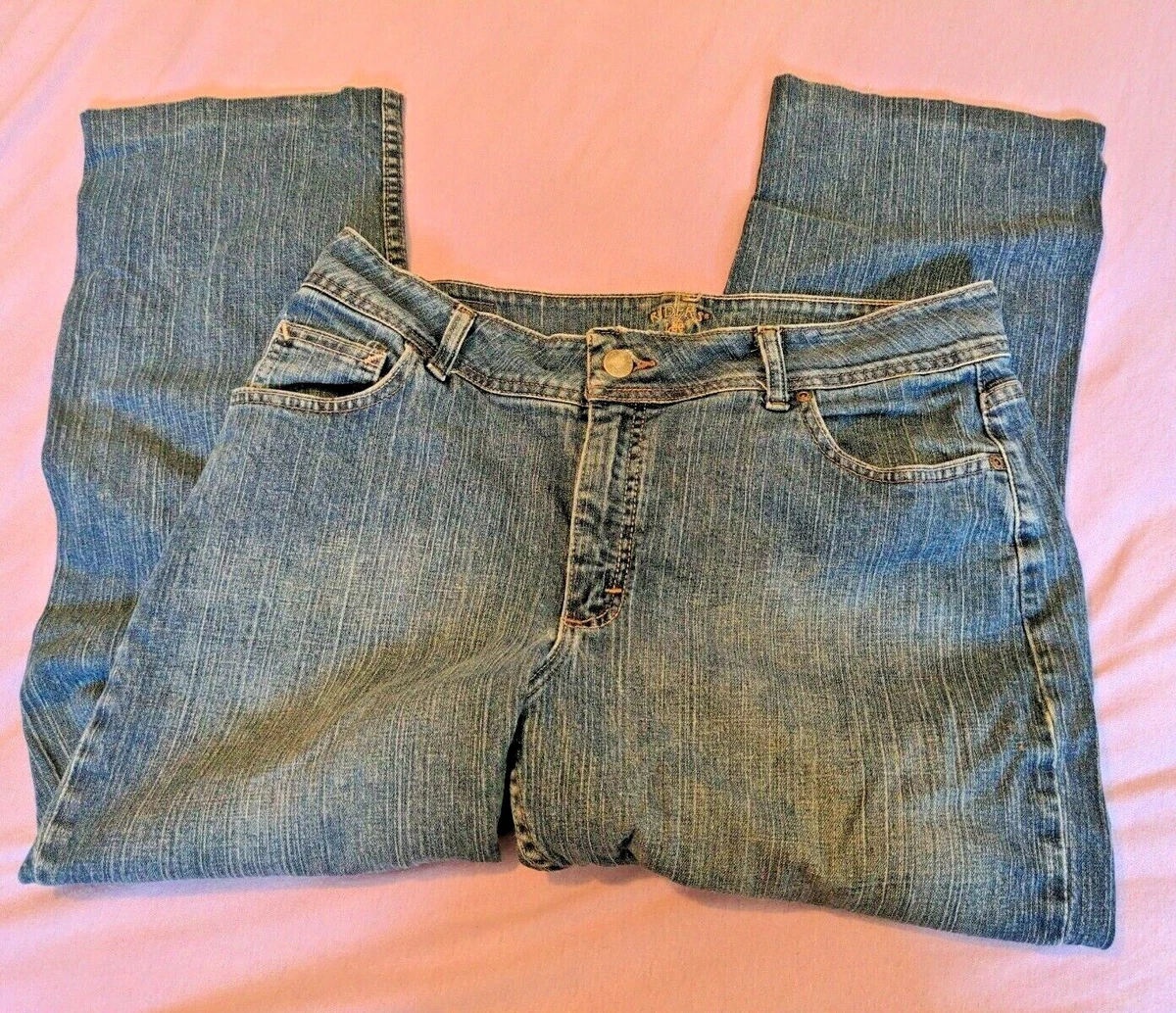 Riders By Lee Women s Relaxed Blue Jeans Size 16P 5 Pocket Pants Denim