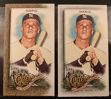 Roger Maris - 2022 Allen & Ginter Mini Gold Border + Base #215 New York Yankees