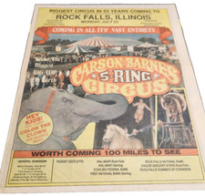 Carson Barnes 5 Ring Circus 11 x 14 One Sheet Newspaper Ad - Multi-pages