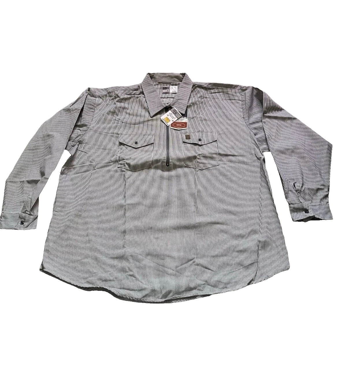 Long Sleeve Striped Regular Size Casual Button-Down Shirts for Men