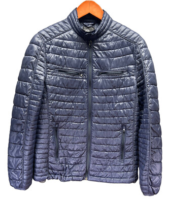 SAKS FIFTH AVENUE Puffer Full Zip Jacket Women's M Navy Blue