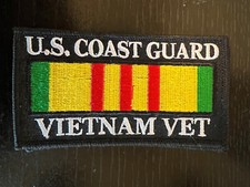 VIETNAM VETERAN US COAST GUARD  embroidered ribbon War military veteran USCG