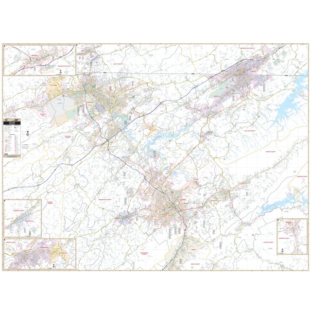 Tri Cities TN Wall Map EBay