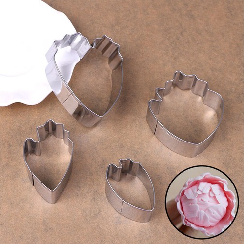 4pc Peony Flower Cake Fondant Plunger Cutter Decorating Mold Sugarcraft Bak-i- - Imagen 10 de 12