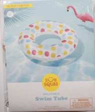 Sun Squad Inflatable Dot Ring Swim Tube 36in Diameter