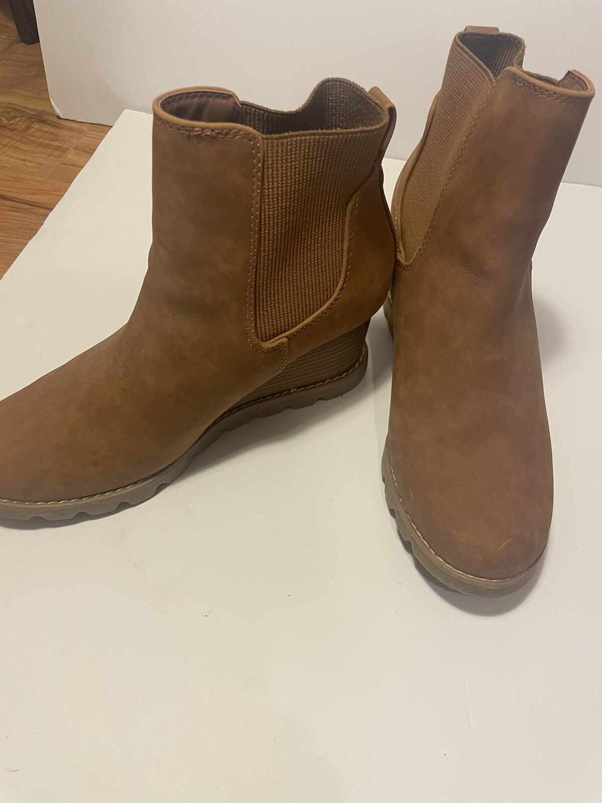 Universal Thread Amelia wedge booties Light Brown… - image 1