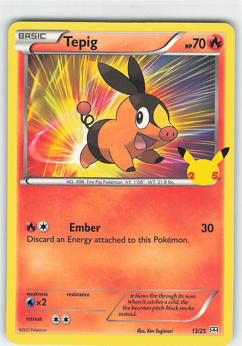 Tepig - 13/25 - McDonald's 25th Anniversary - Pokemon Card TCG - NM/LP
