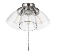 Hampton Bay Rockport Universal 3-Light Brushed Nickel Ceiling Fan LED Light Kit
