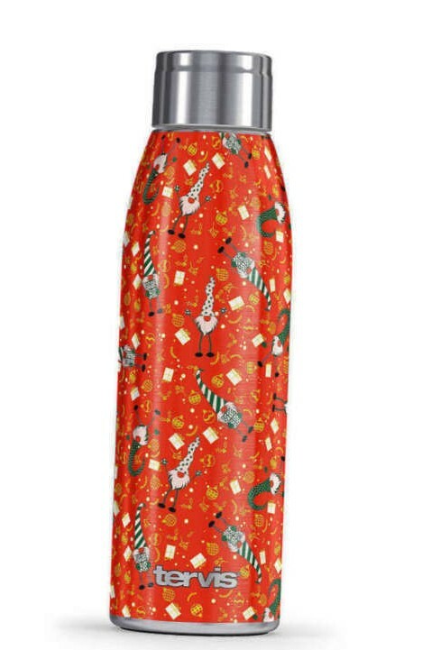 Tervis Gnome Christmas Red 17 oz Slim Water Bottle NEW Stain