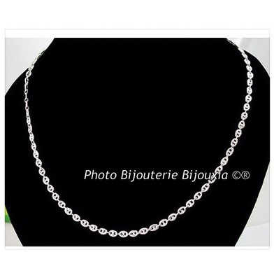 Kette Mesh Kaffeebohne 45 cm x 3,70 mm 925/1000 Silber Neu Etikett Schmuck