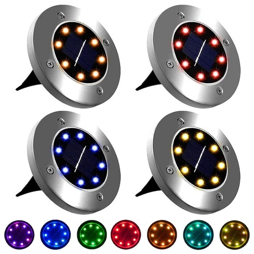 8 LED Solarleuchte Bodenstrahler Außen IP65 Gartenleuchten Garten Solarlampen DE - Bild 28 von 29
