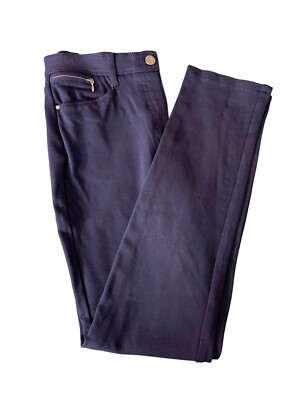 Chicos So Slimming Womens Pants Tall XS Navy Straight-Leg Zipper Pocket Normcore