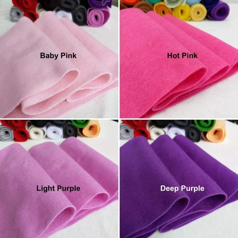 20x90cm Felt Fabric Material - Craft Felt 20 Colors - Soft Polyester Fabric Roll - Image 3 of 4