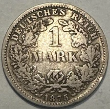 1875 F Germany Silver 1 Mark