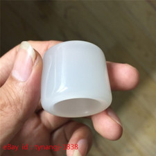 Men's Sheep Fat White Jade Ring Afghanistan White Jade Ring