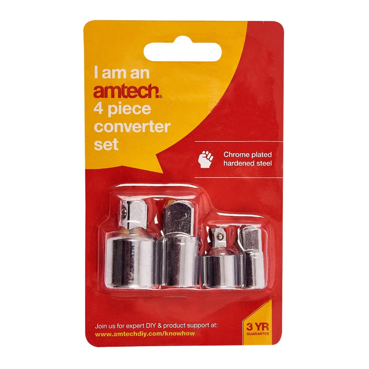 SOCKET CONVERTER, REDUCER RATCHET ADAPTER 4PC IMPACT SET 1/2"",1/4"",3/8"" AMTECH