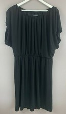 Vintage Dress Plus Size 16 Black Flutter Sleeves Dressy BFA Classics 51256