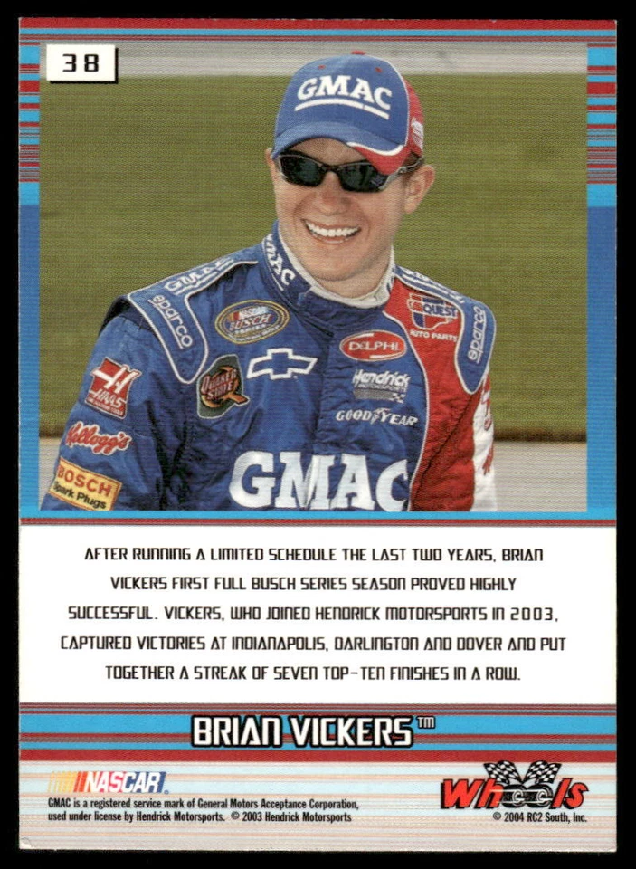 2004 Wheels High Gear #38 Brian Vickers In Person Autograph 36702 - Image 2 of 2