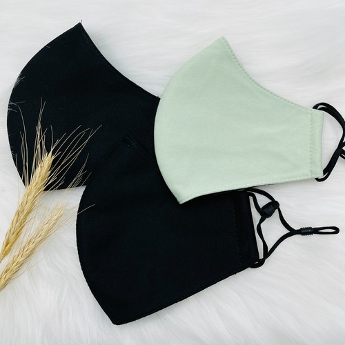 3 PACK😷Face Masks😷 SOLID Unisex Cotton Blend TRIPLE-Layer Washable -US SELLER - Picture 5 of 16