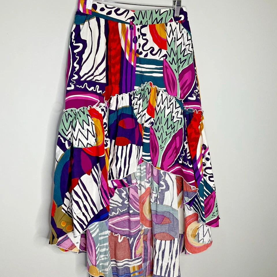 Falda alta-baja con estampado audaz Gabrielle Union NY&C para mujer talla pequeña Foto 2 de 4