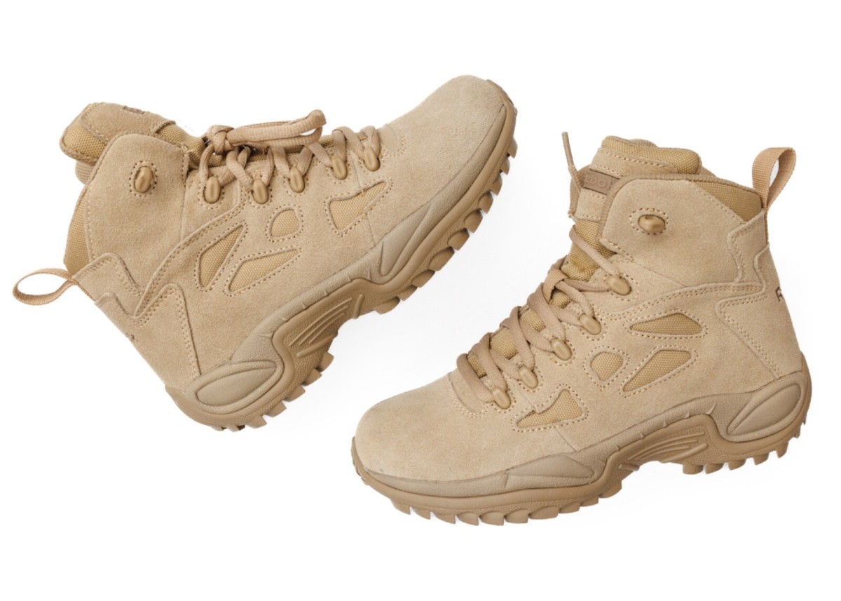 Reebok Men\'s Desert Tan Tactical Combat Boots Lace Up Side‎ Zip Sz 11 Reebok Fuel Flex 6 main image 3