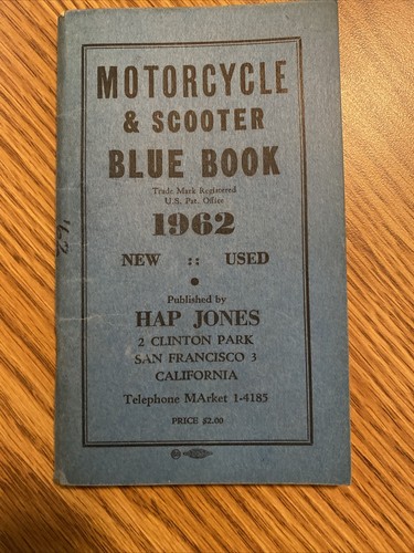 1962 Hap Jones Motorcycle Blue Book on 