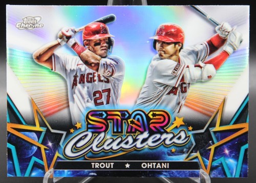 Shohei Ohtani & Mike Trout - 2023 Topps Cosmic Chrome Star Clusters #SC-3 - LAA
