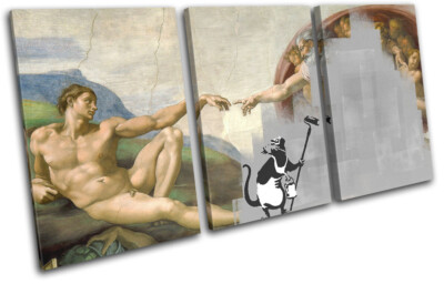 Creation of Man Banksy Löschen städtischer HÖHEN LEINWANDKUNST WANDDRUCK