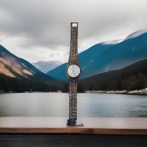 WALTHAM QUARTZ GOLD-PLATED GOLD NUGGET UNISEX WATCH FITS 8” WRIST - Picture 4 of 12