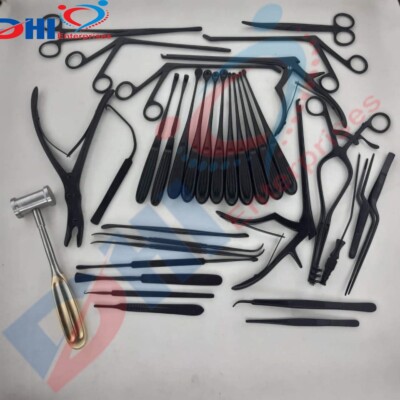 Laminectomy Surgical Black Coated Orthopedic ENT Set Of 35 PCS With Box BY DHI