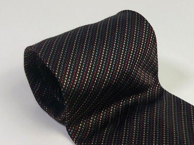 Roberto Villini - Mens Burgundy Gold Stripe 100% Silk Neck Tie 3.8''W x 64''L LONG