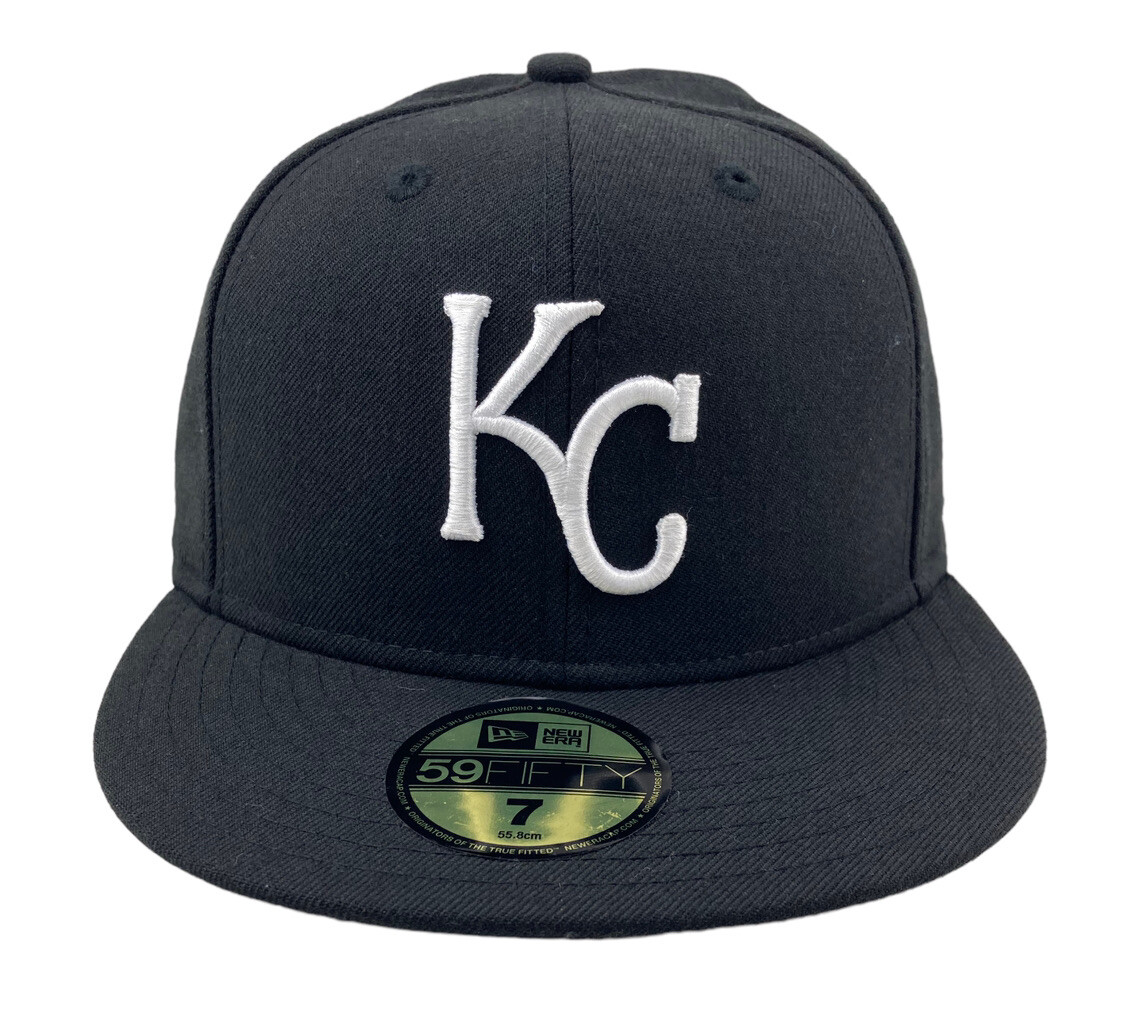New Era Kansas City Royals 59FIFTY Fitted Hat Cap black Size -7 | eBay