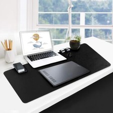 PU Leather Office Desk Pad Mat Waterproof Non-Slip Large 35"x15.75" Black
