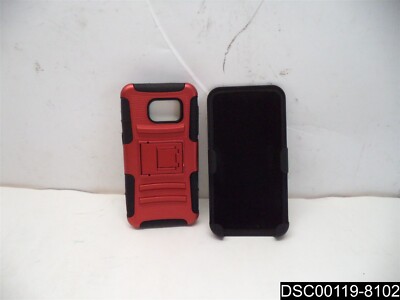 fits Galaxy S7 Case,TILL Heavy Duty Full-body Rugged Holster W/ CLIP, Red/Black