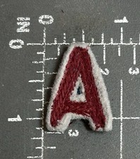 Letter A Alphabet Burgundy Maroon White Cream Tan Cloth Applique Patch Badge
